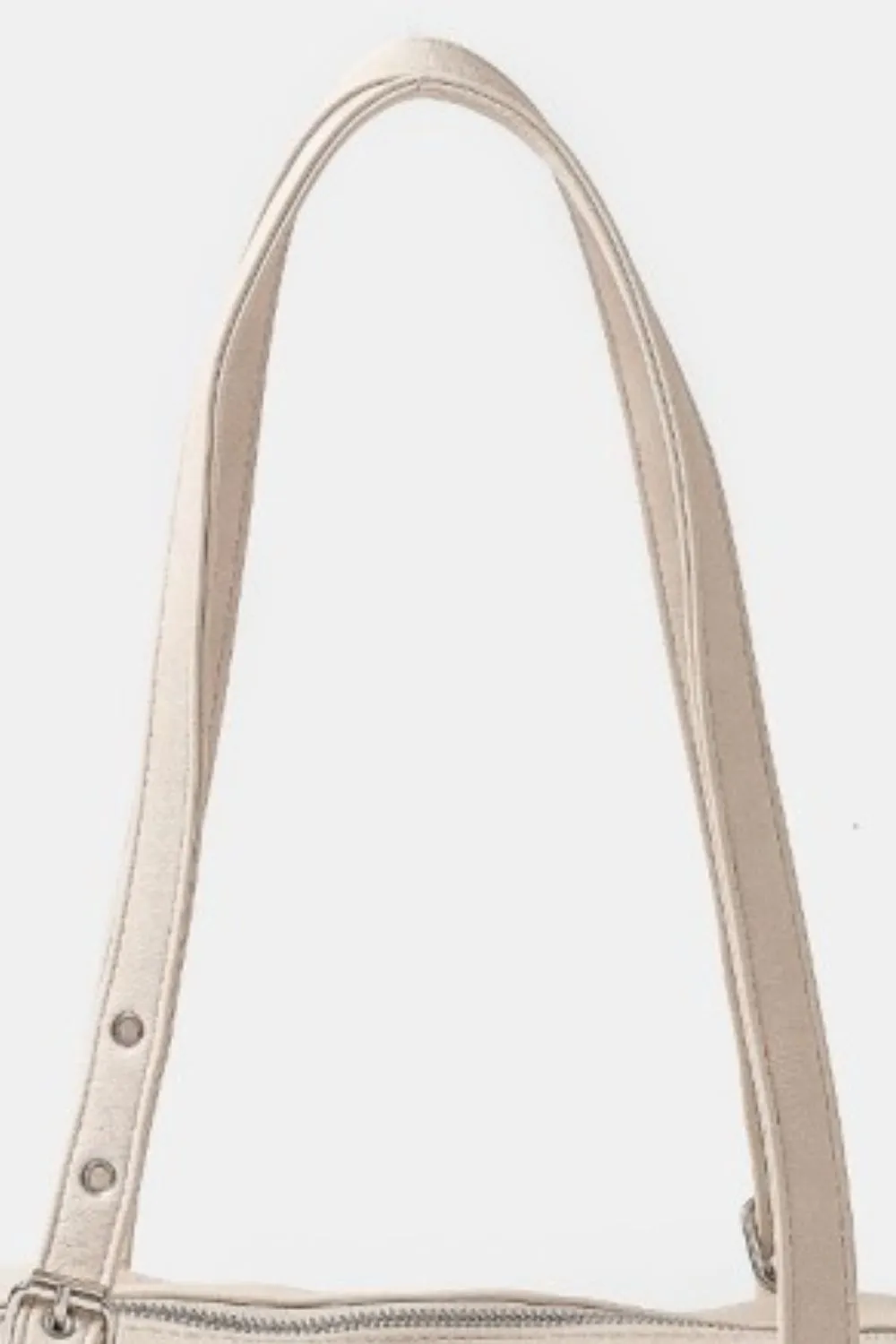 Fame Multi Grommet Belt Strap Rustic Rectangular Hand Bag - Image 3