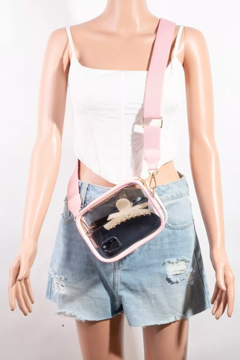 Fame PVC Clear Rectangular Crossbody Bag