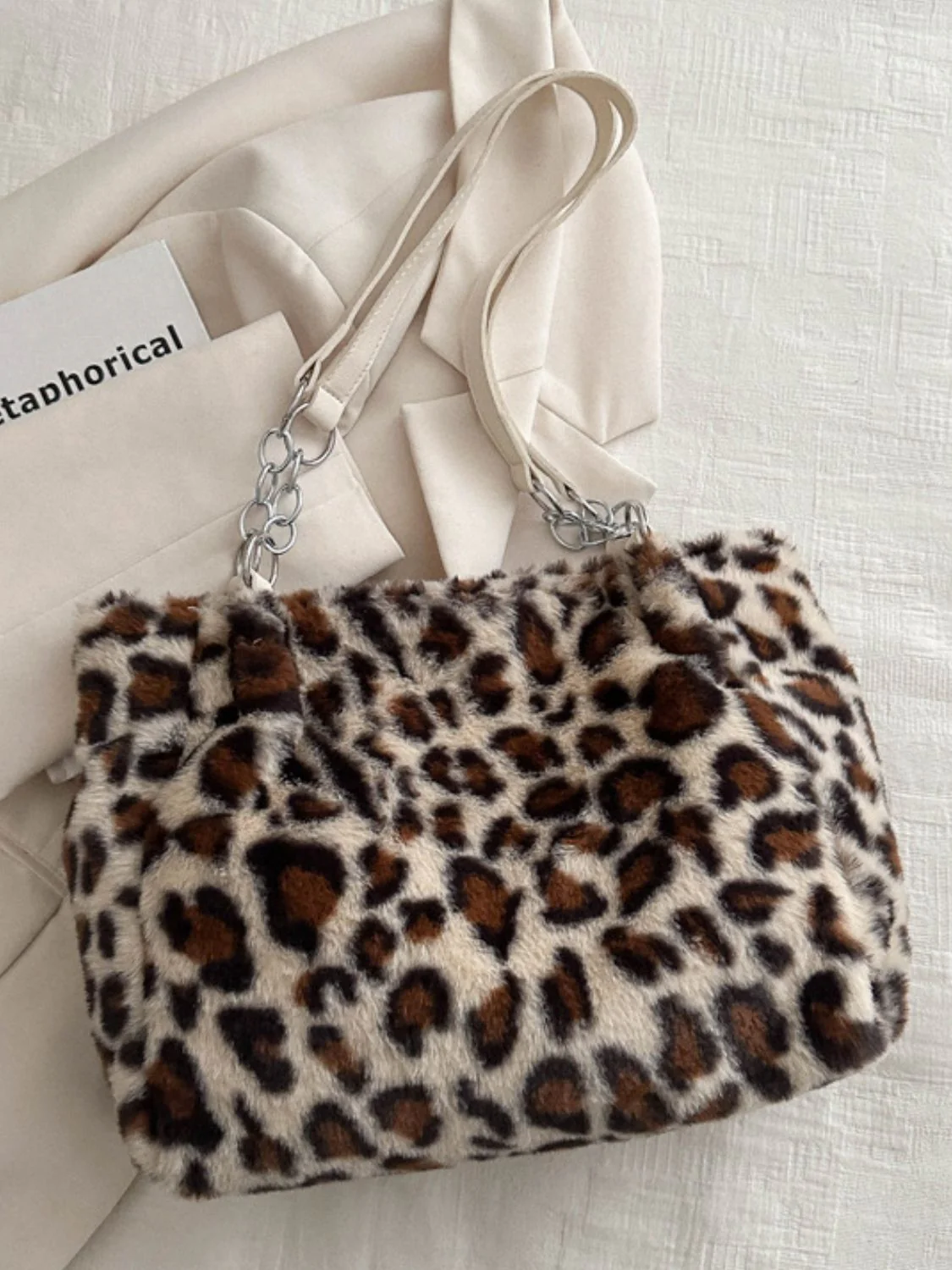 Faux Fur Leopard Shoulder Bag - Image 10