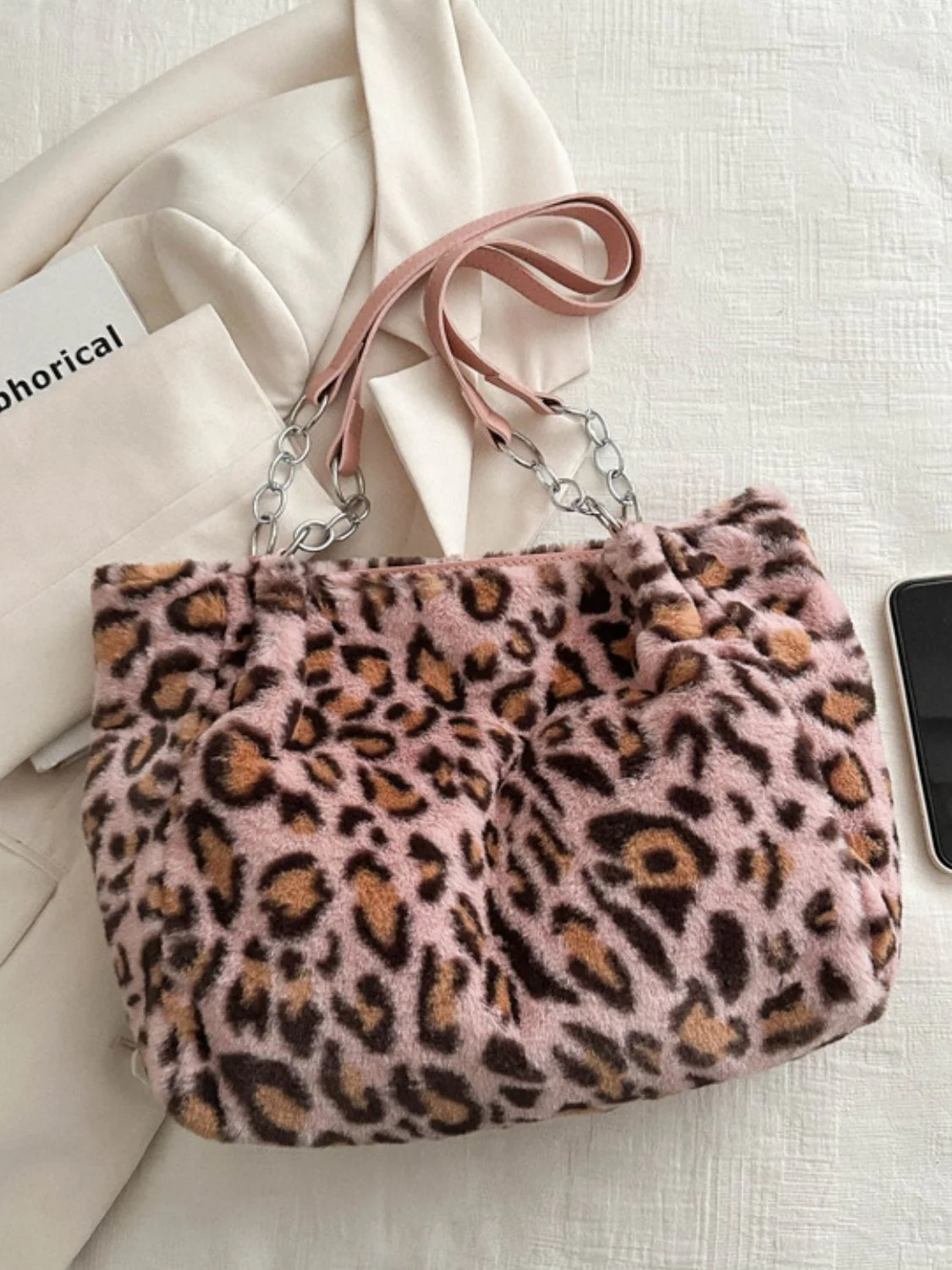 Faux Fur Leopard Shoulder Bag - Image 14