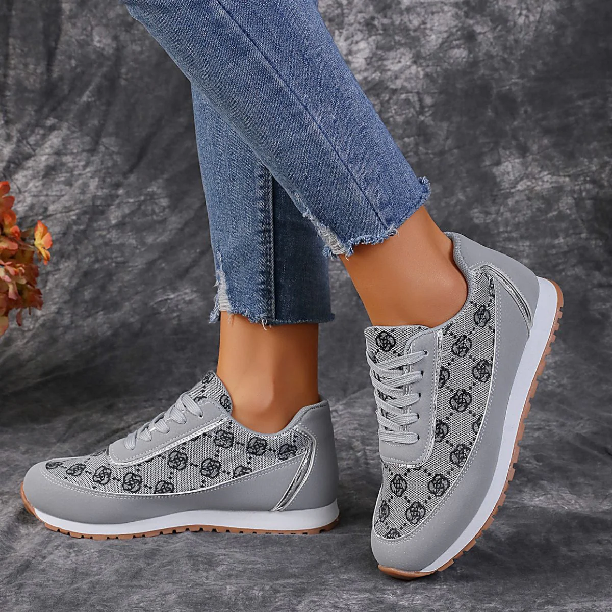 Floral Contrast Round Toe Athletic - Image 4