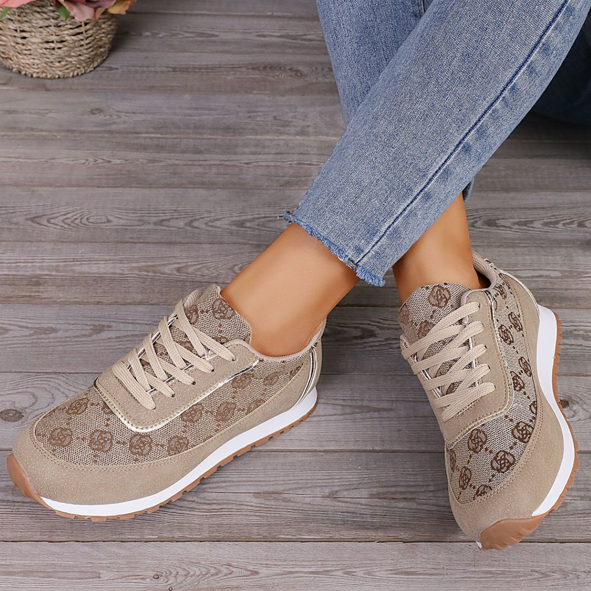 Floral Contrast Round Toe Athletic - Image 6