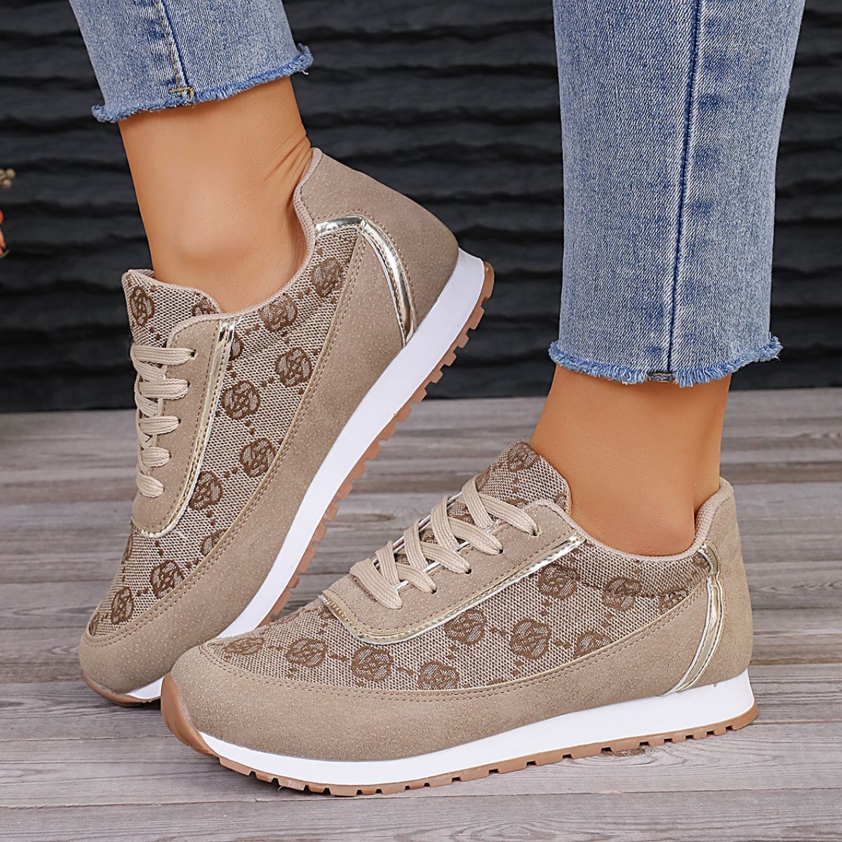 Floral Contrast Round Toe Athletic - Image 7