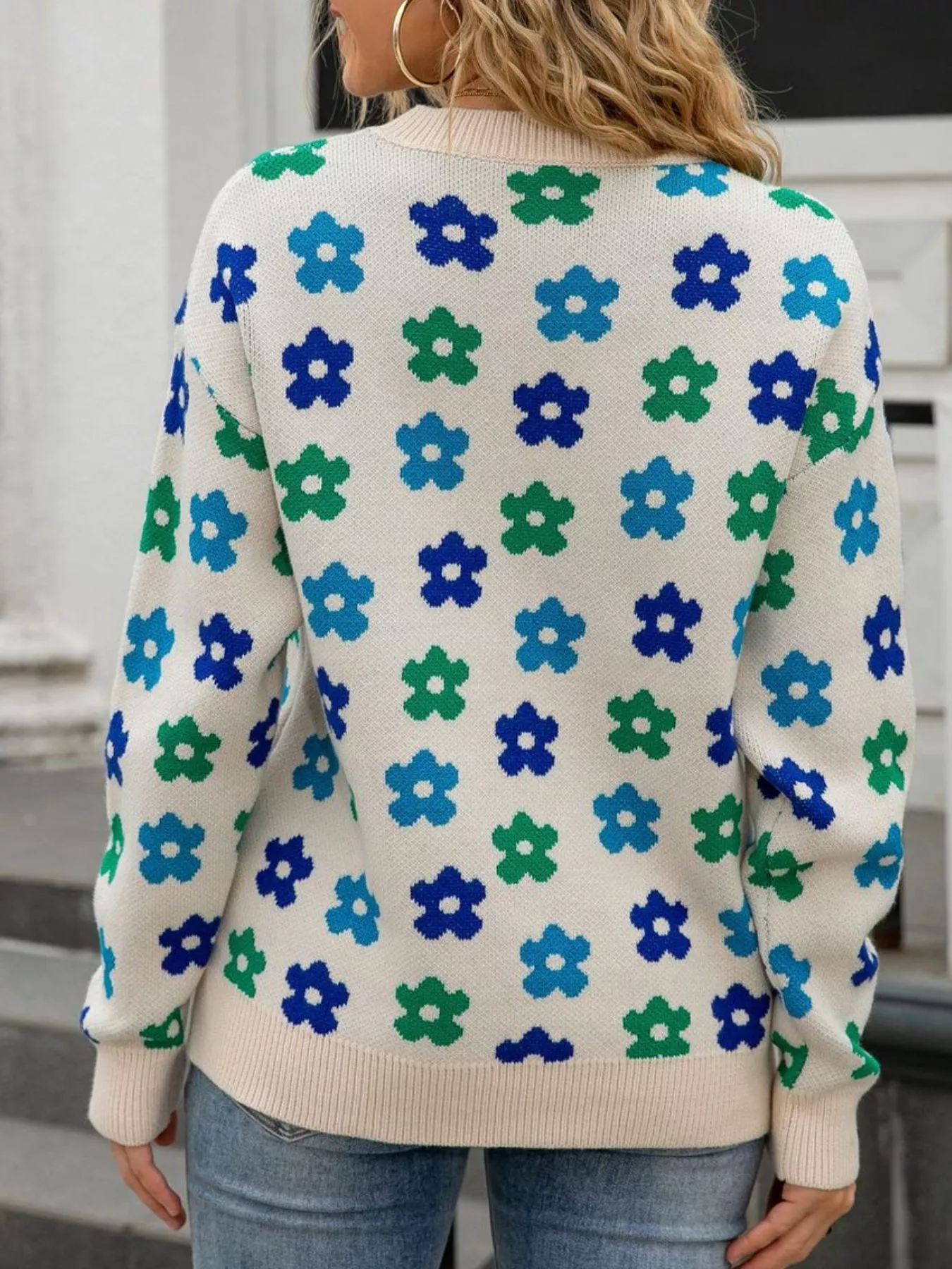 Floral Crew Neck Sweater - Image 21