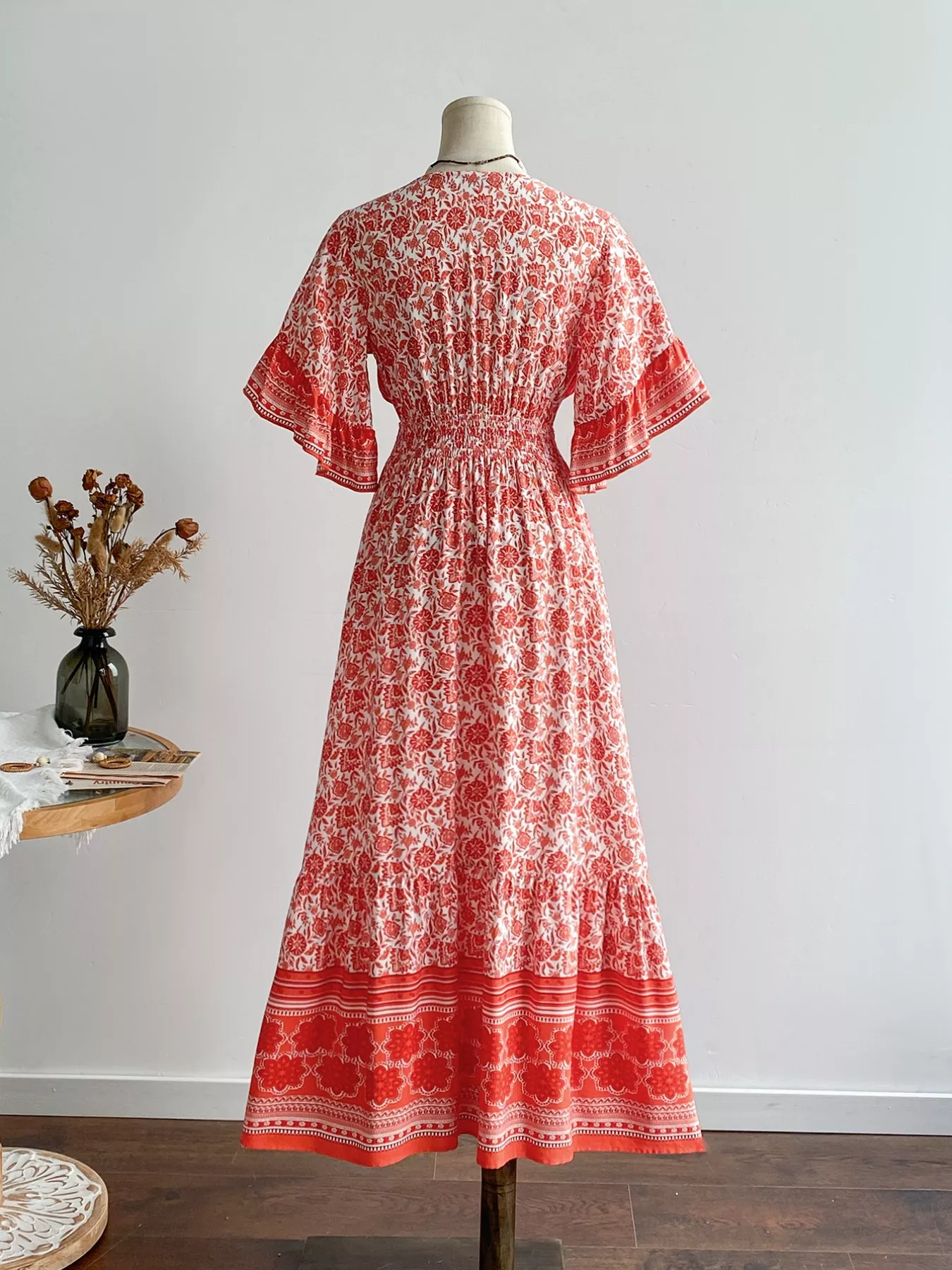 Floral Deep V-Neck Dress - Image 5