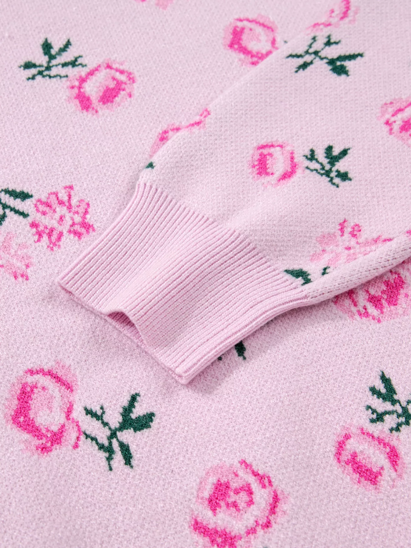 Floral Drop Shoulder Cropped Sweater - Image 7