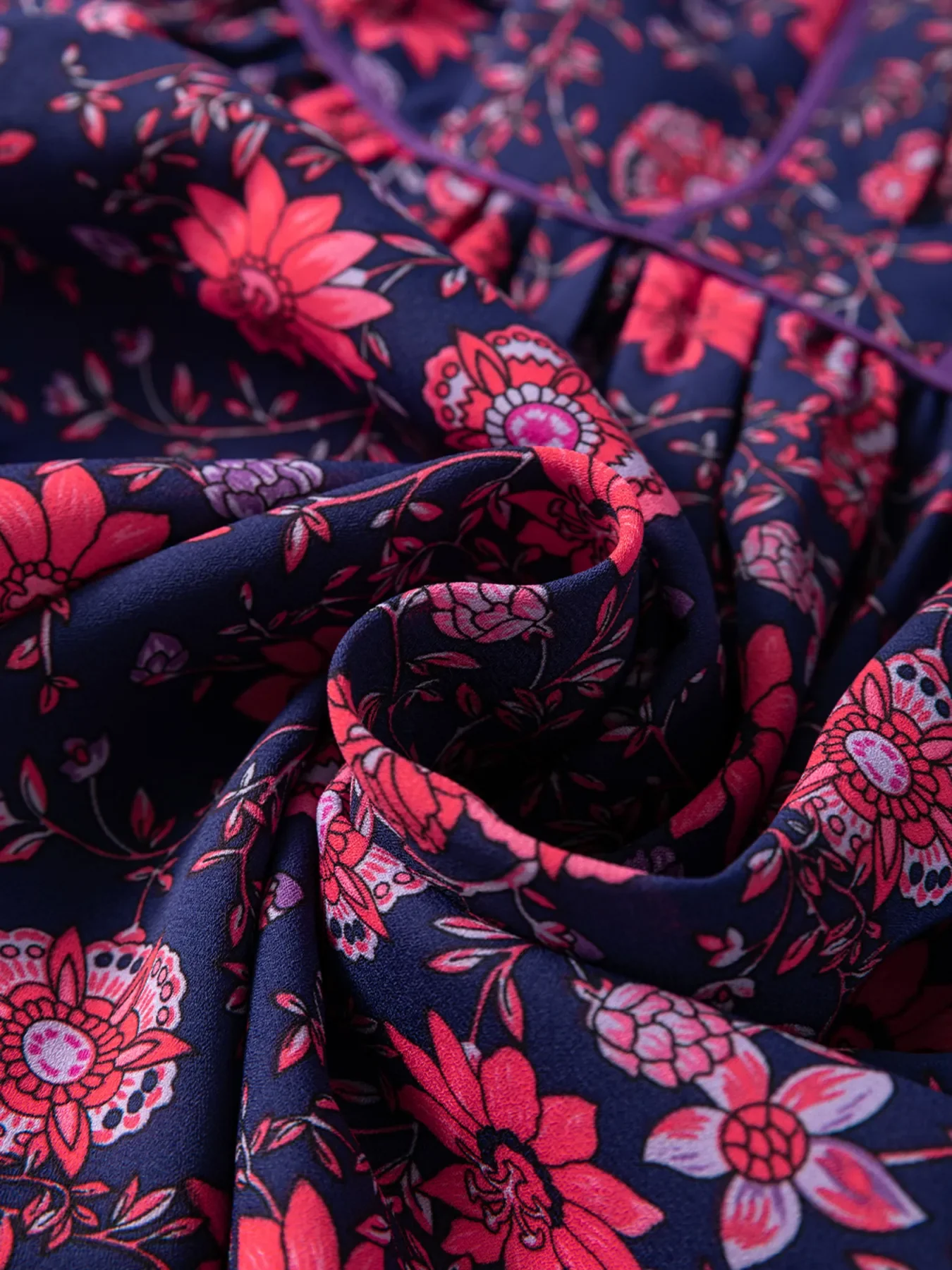 Floral Half Sleeve Split Neck Blouse Top - Image 10