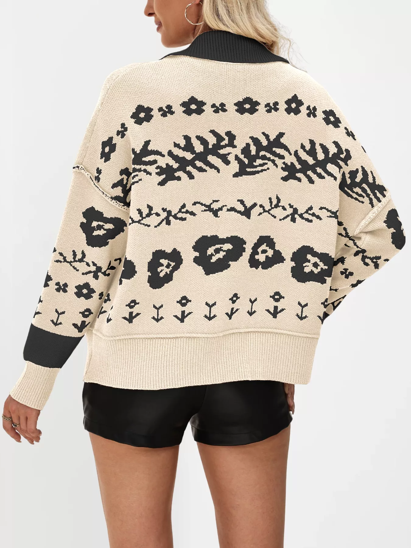 Floral Pattern Button-Down Cardigan - Image 11