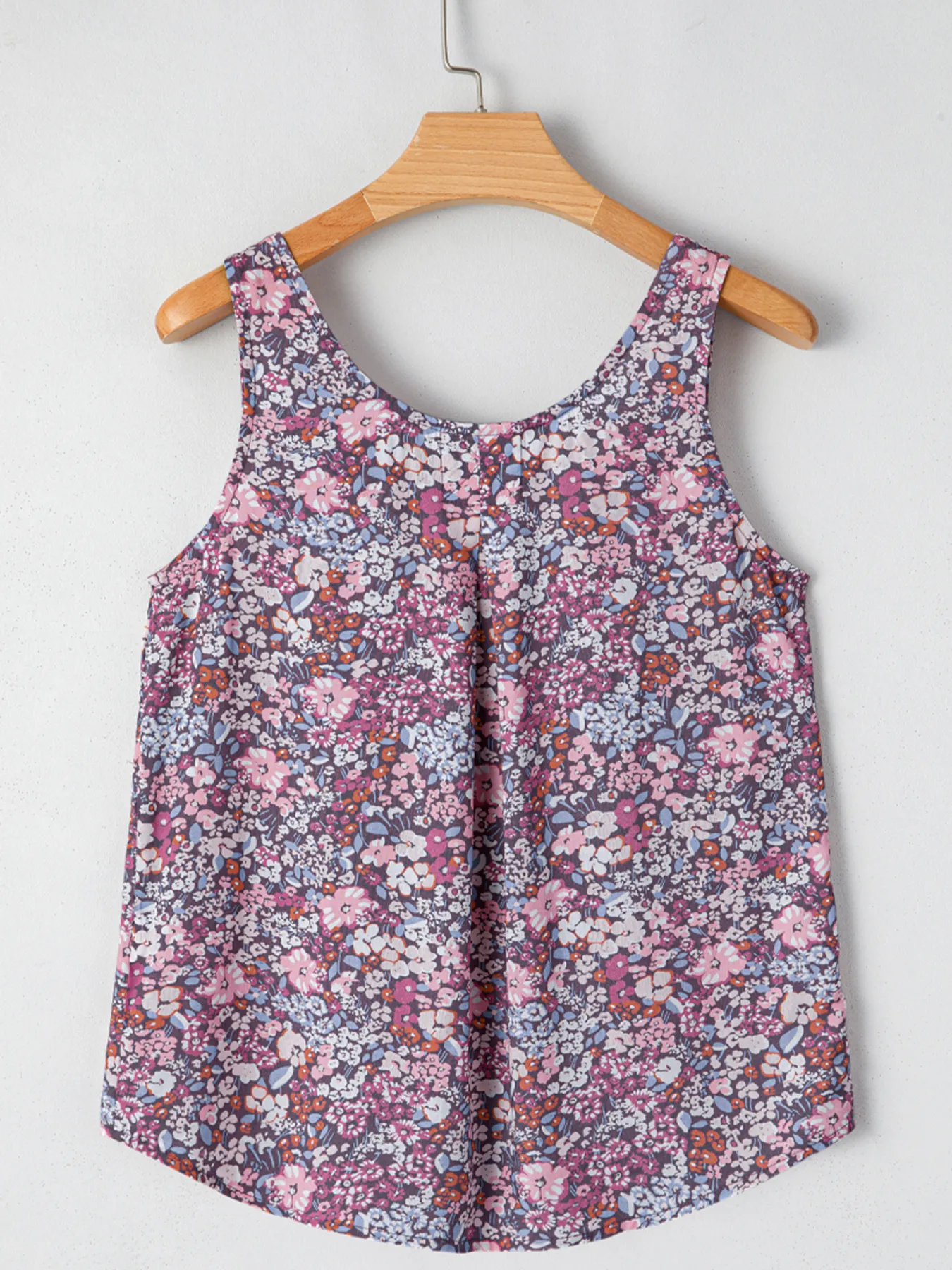 Floral Print Button Front Tank Top - Image 6