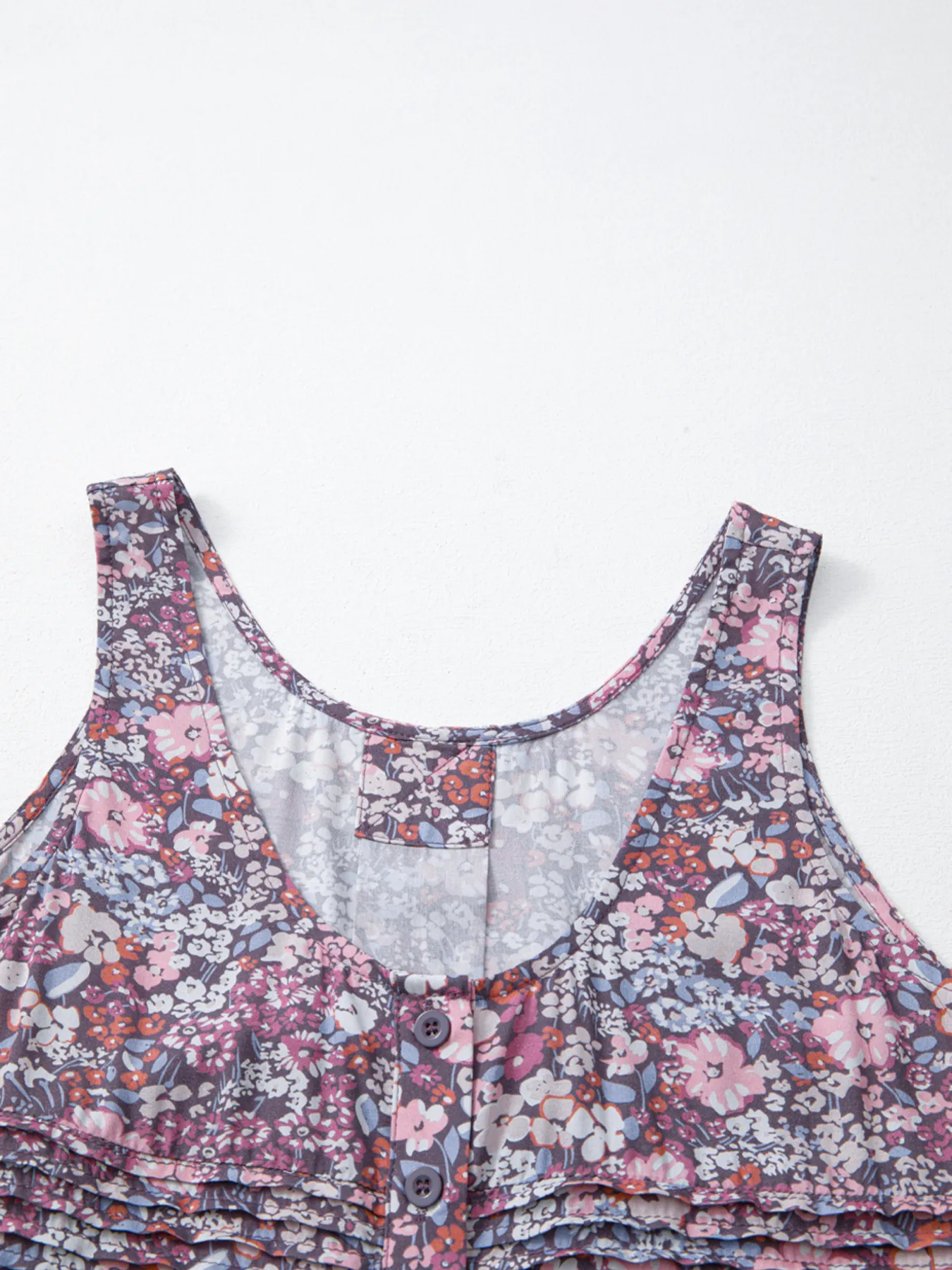 Floral Print Button Front Tank Top - Image 7