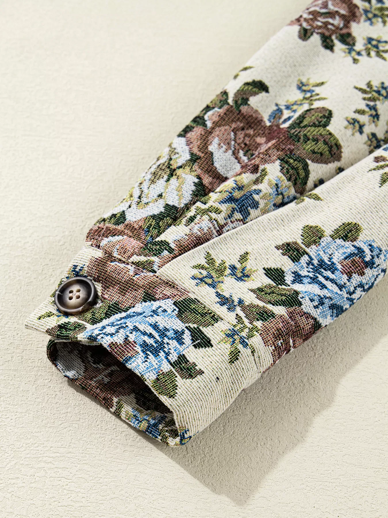 Floral Print Zip Up Contrast Collared Jacket - Image 10