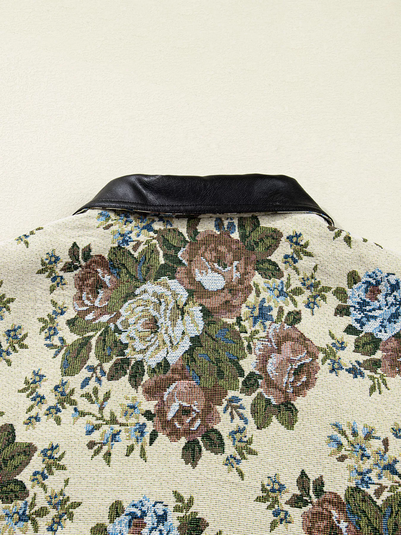 Floral Print Zip Up Contrast Collared Jacket - Image 6
