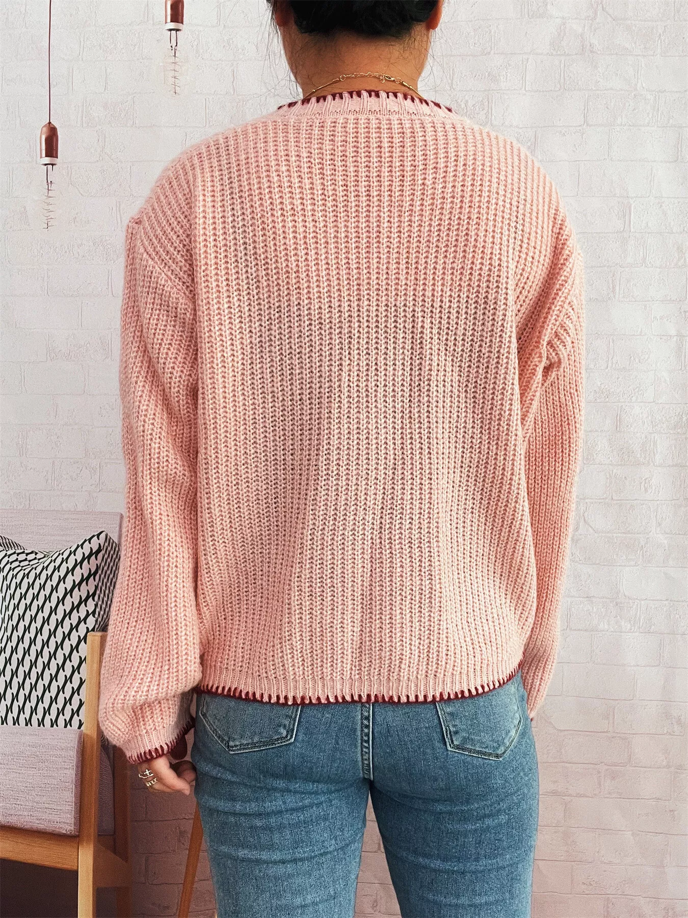Flower Button Long Sleeve Cardigan - Image 5