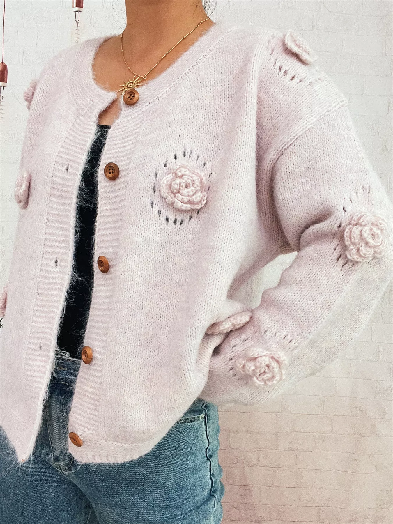 Flower Button-Up Cardigan - Image 10