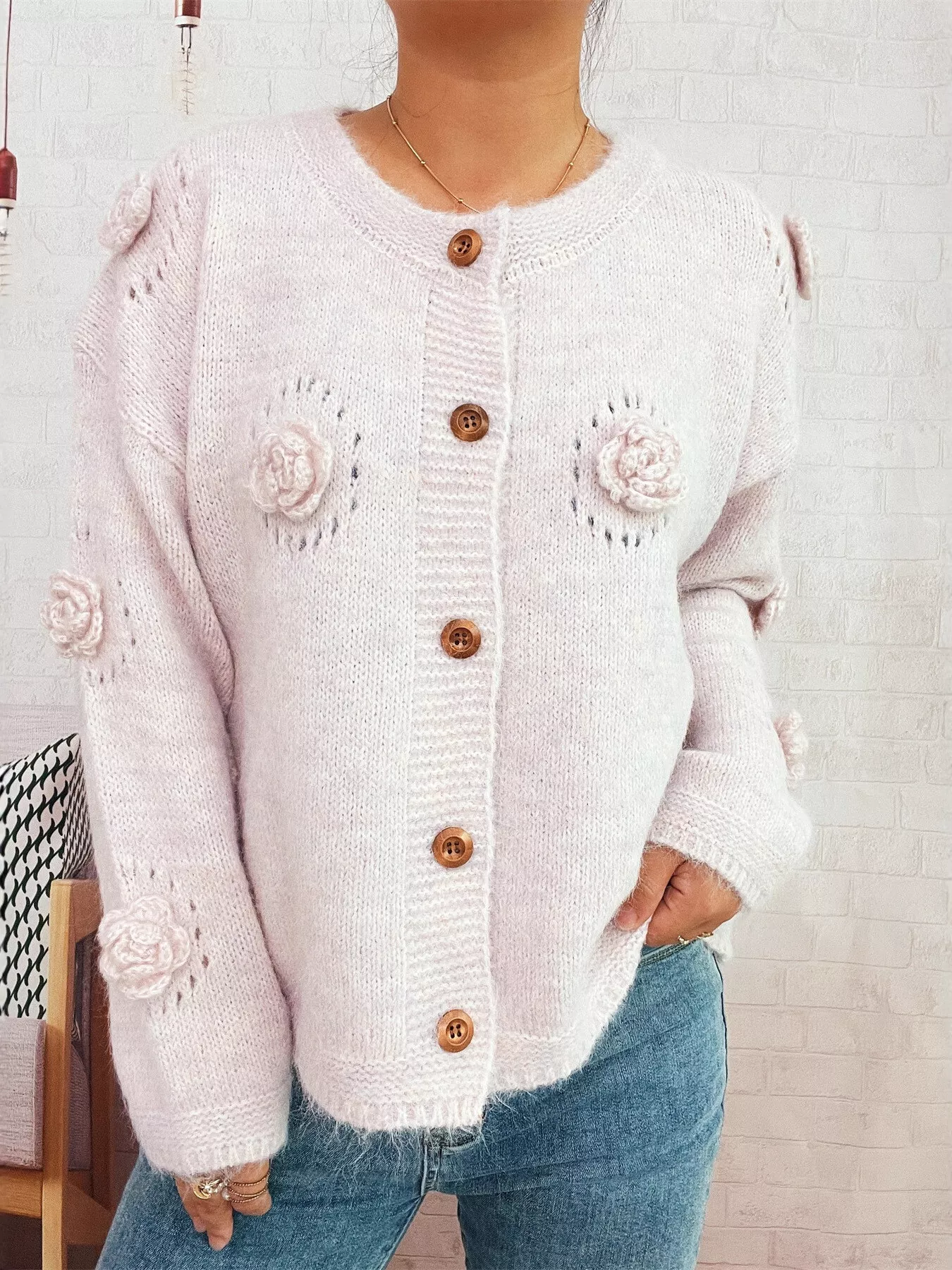 Flower Button-Up Cardigan - Image 12