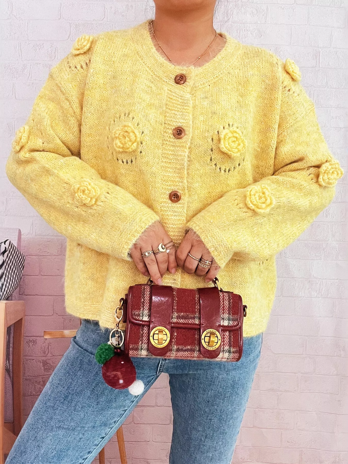 Flower Button-Up Cardigan - Image 17