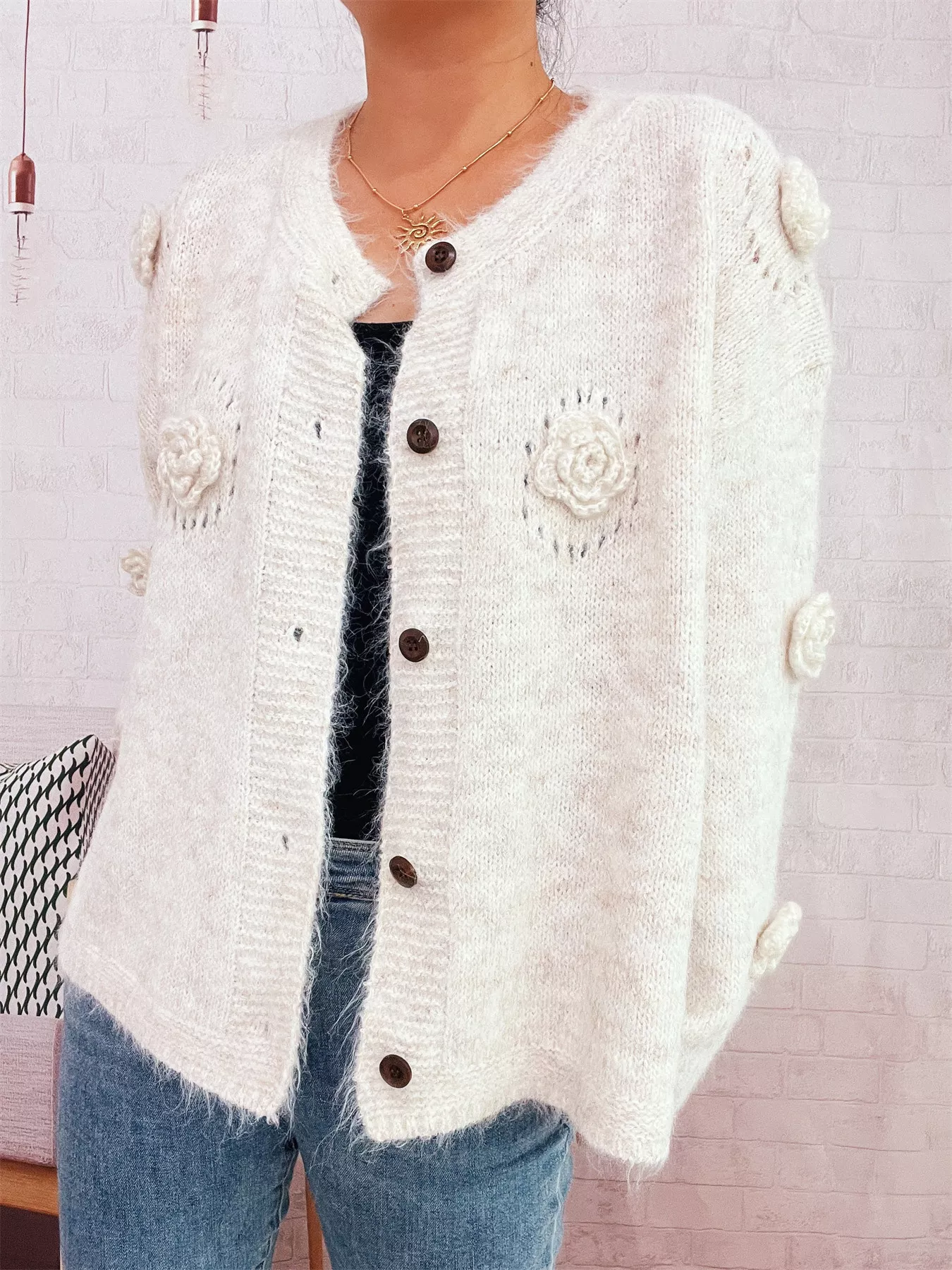 Flower Button-Up Cardigan - Image 6