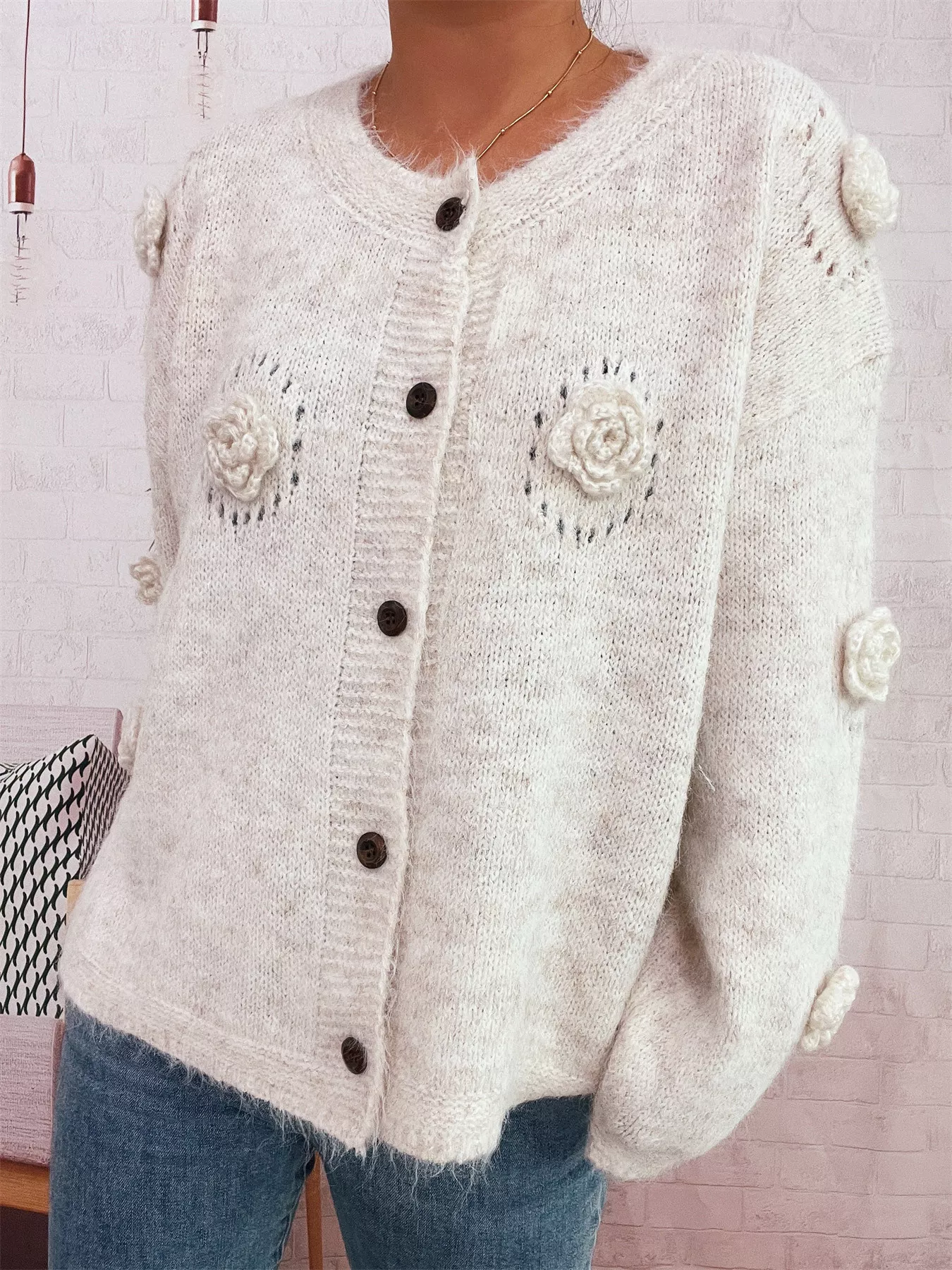 Flower Button-Up Cardigan - Image 7