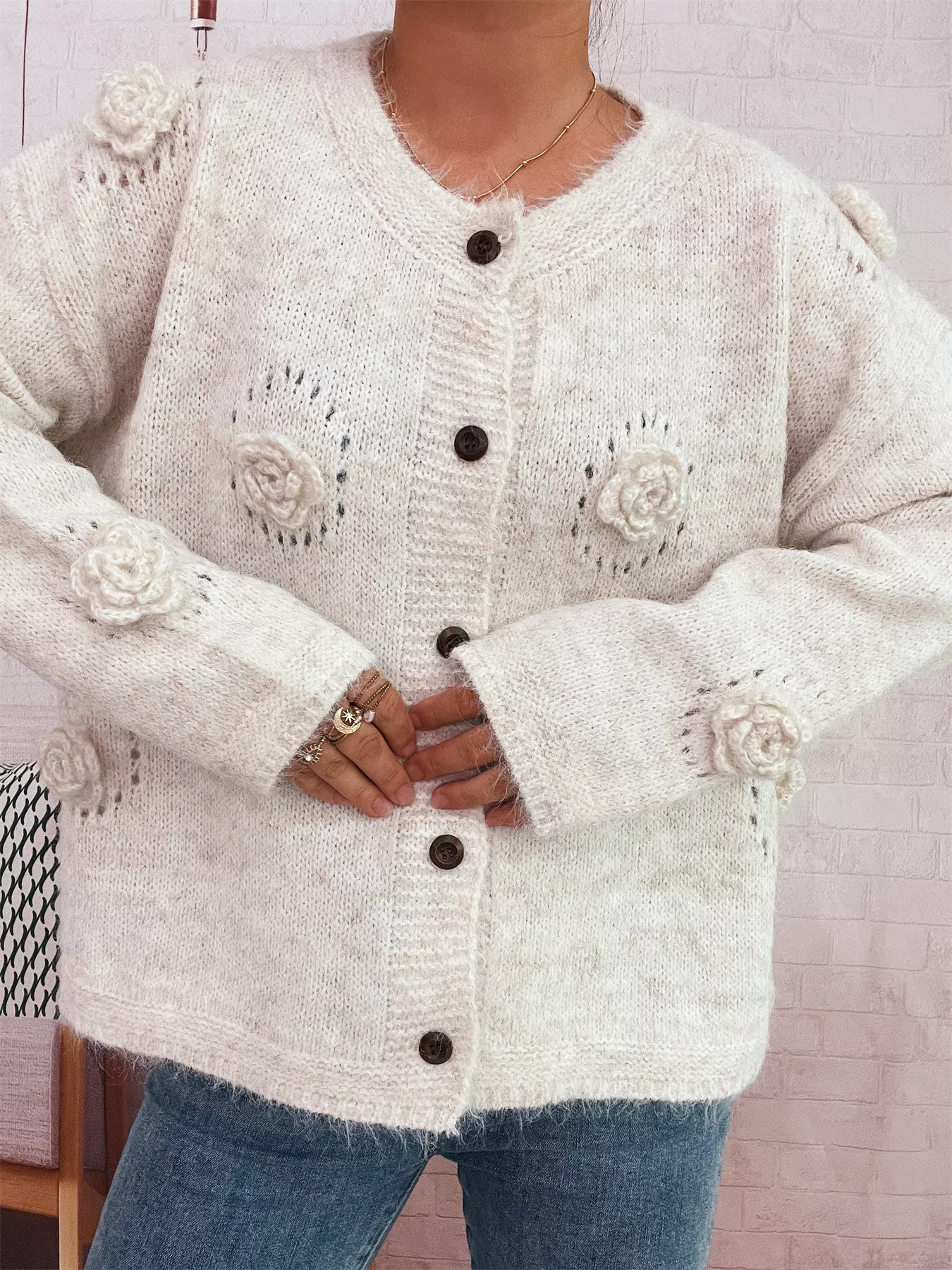 Flower Button-Up Cardigan - Image 8