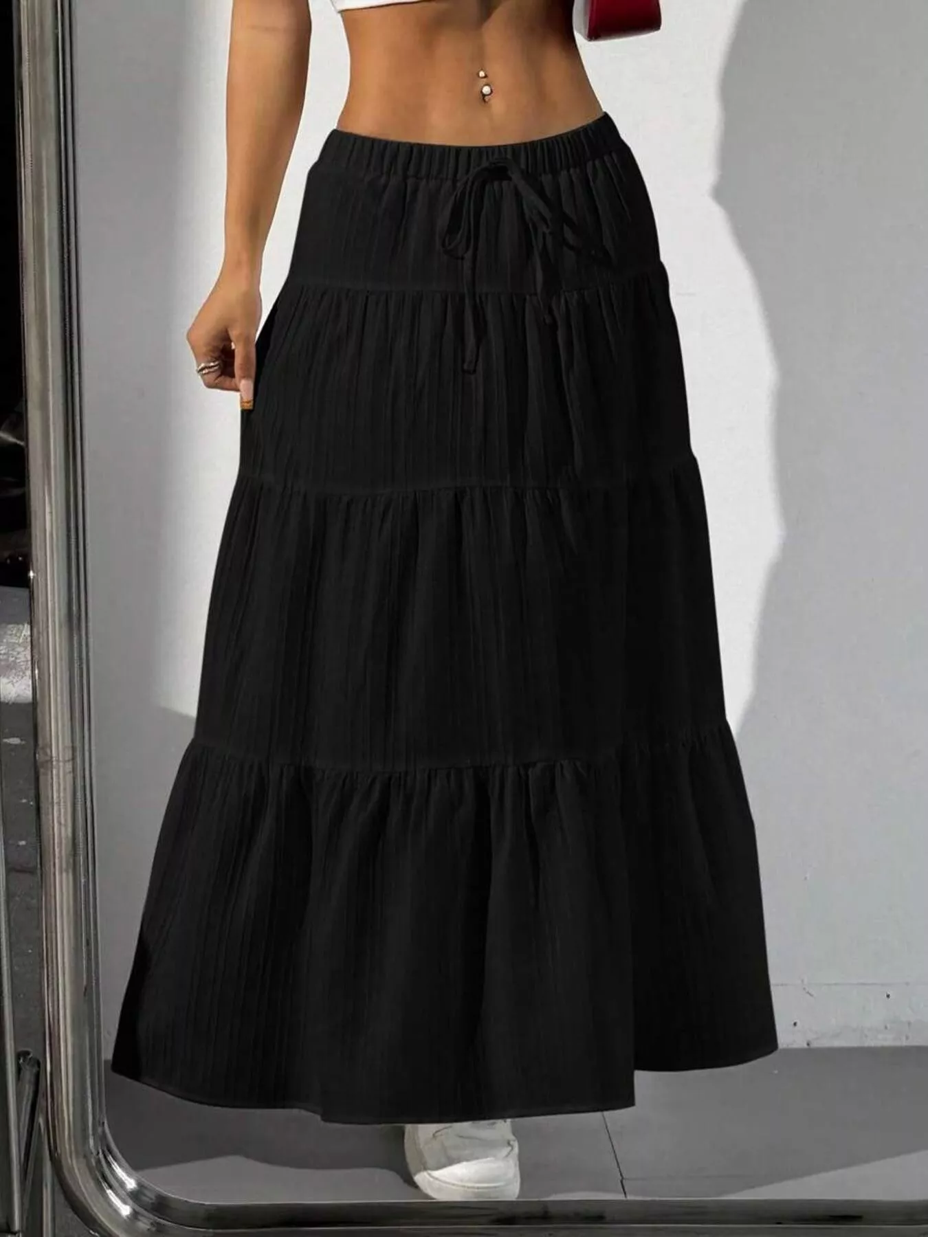 Flowy Tiered Maxi Skirt - Image 13