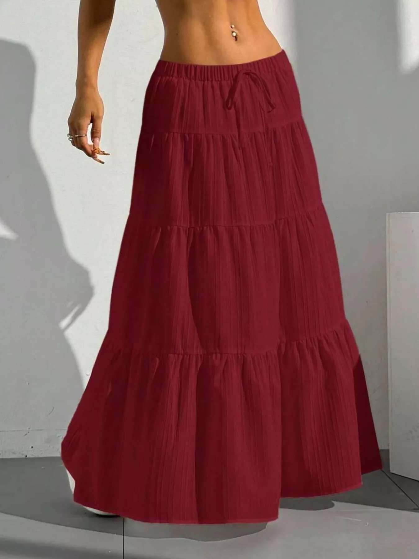Flowy Tiered Maxi Skirt - Image 15