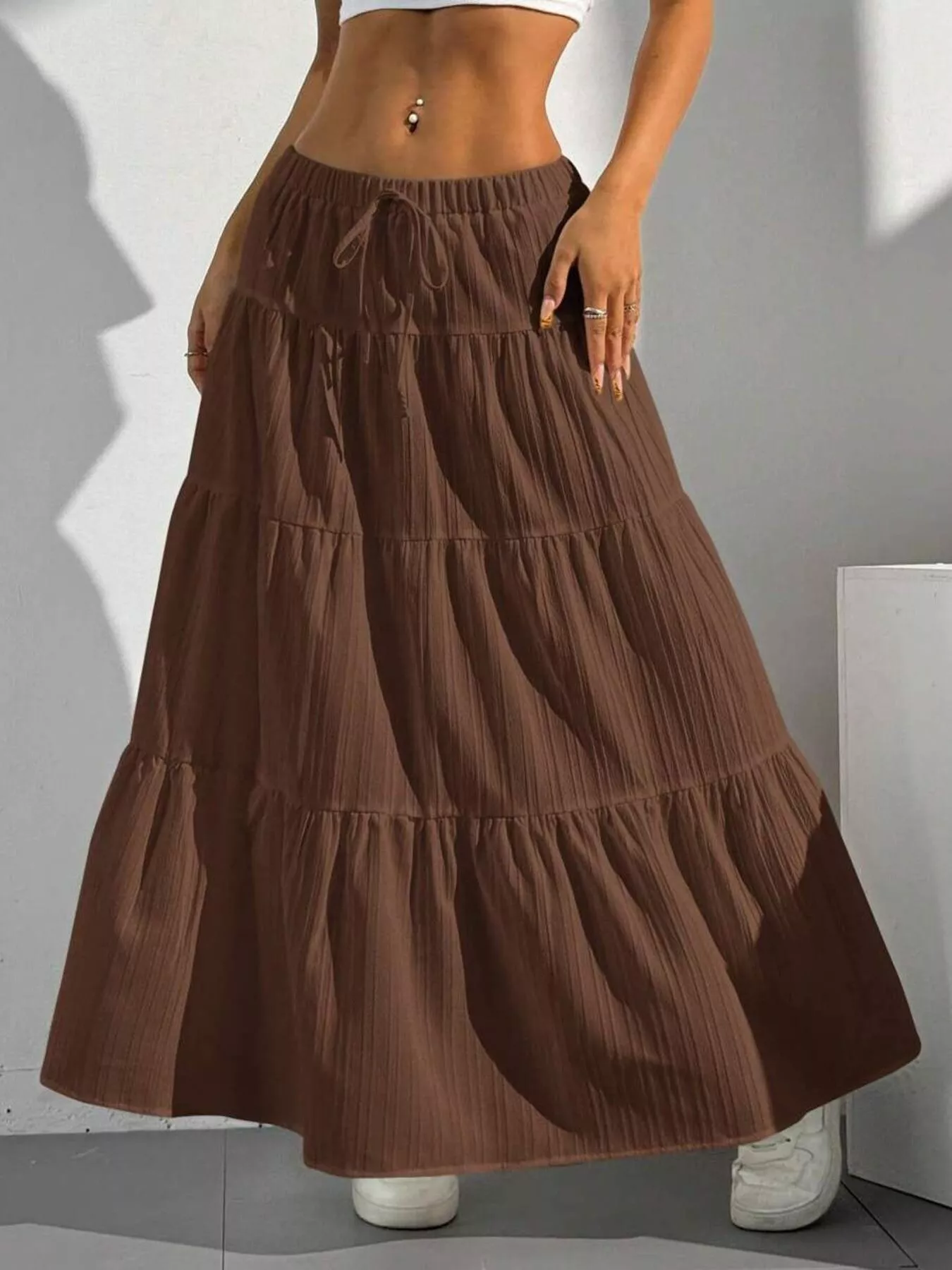Flowy Tiered Maxi Skirt - Image 30