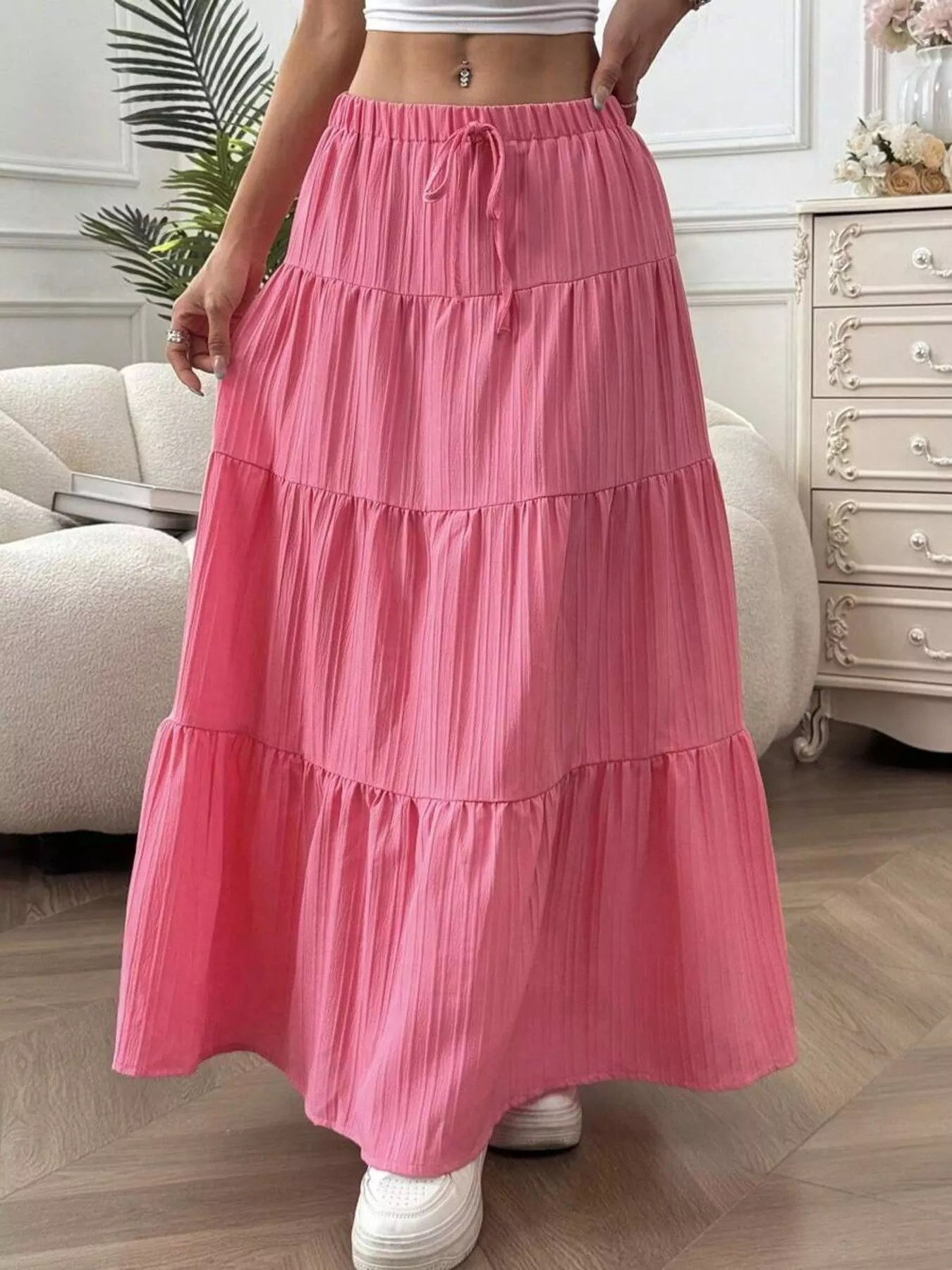 Flowy Tiered Maxi Skirt - Image 4