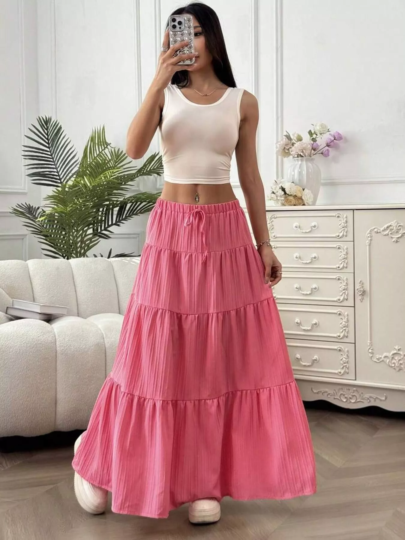 Flowy Tiered Maxi Skirt - Image 5
