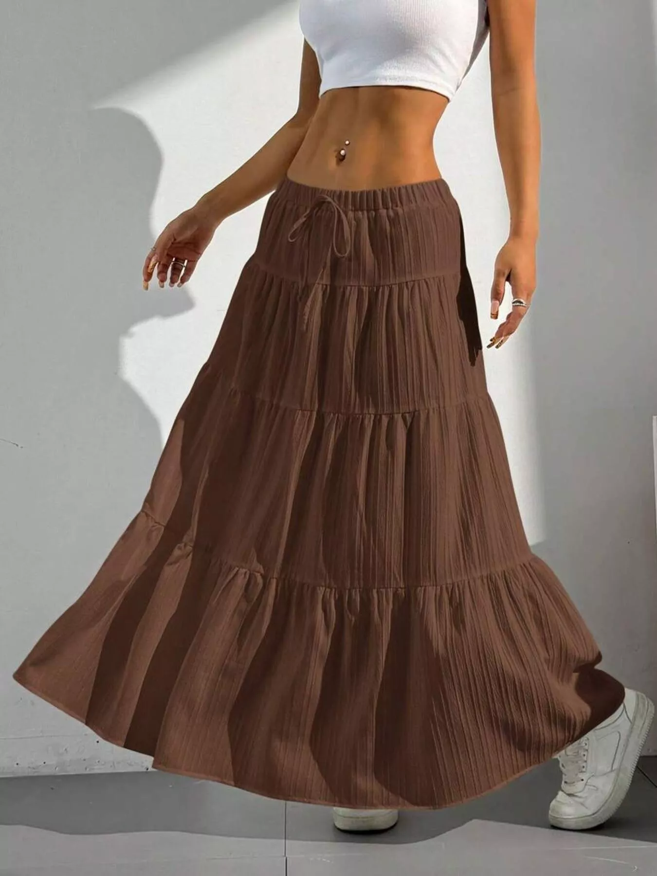 Flowy Tiered Maxi Skirt - Image 8