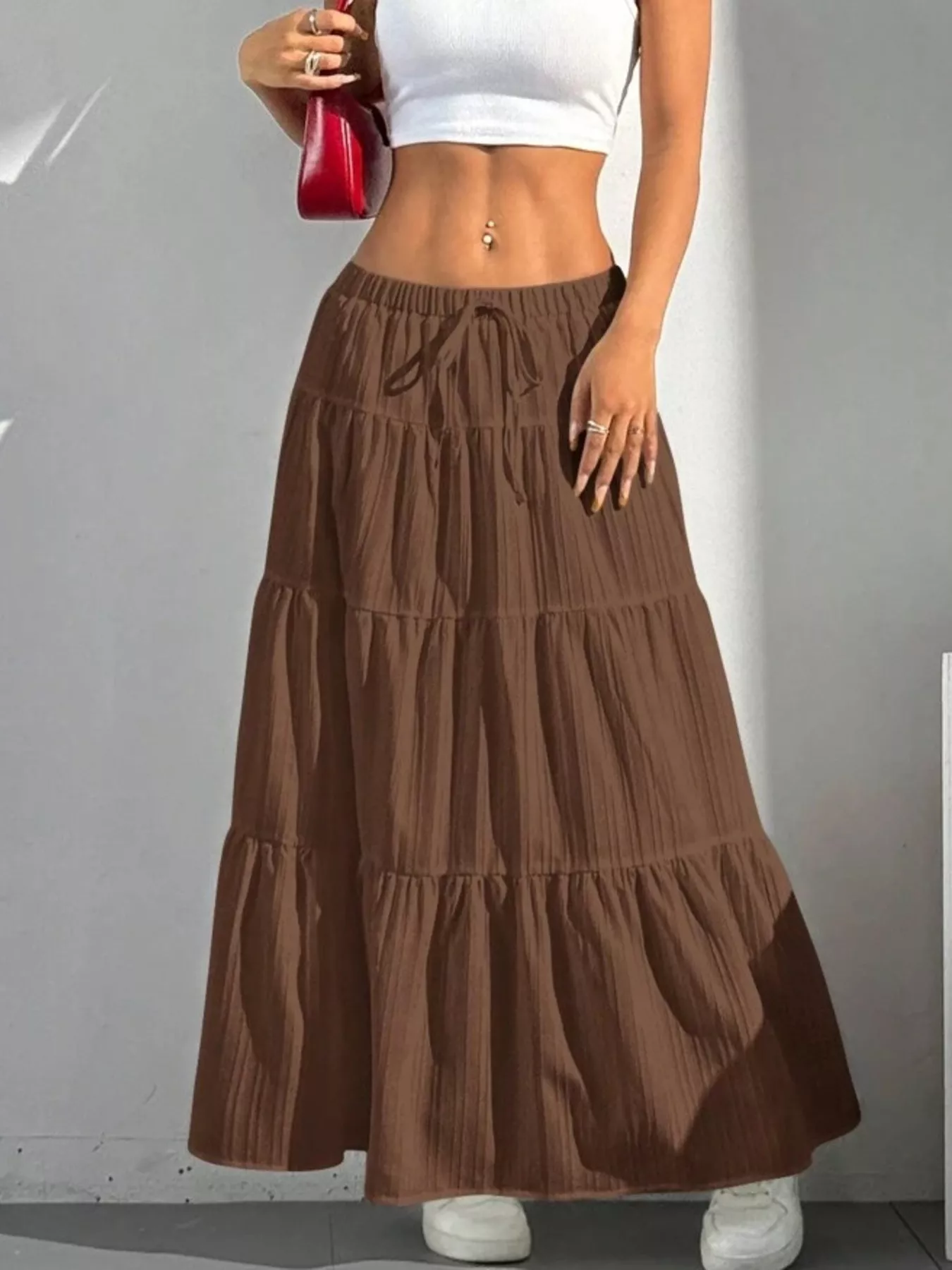 Flowy Tiered Maxi Skirt - Image 9
