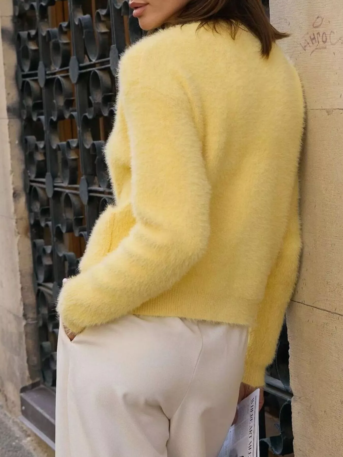 Fluffy Knit Button Up Cardigan - Image 12