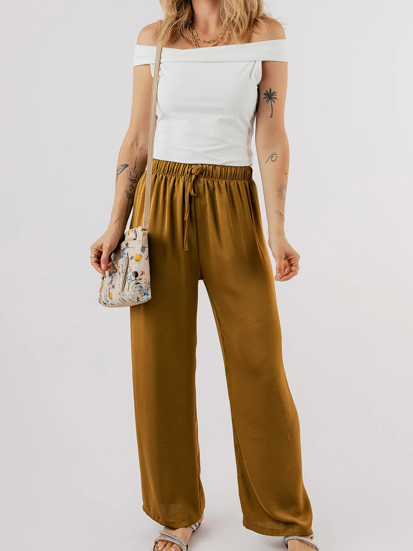 Folded Off Shoulder Slim Top - Image 3