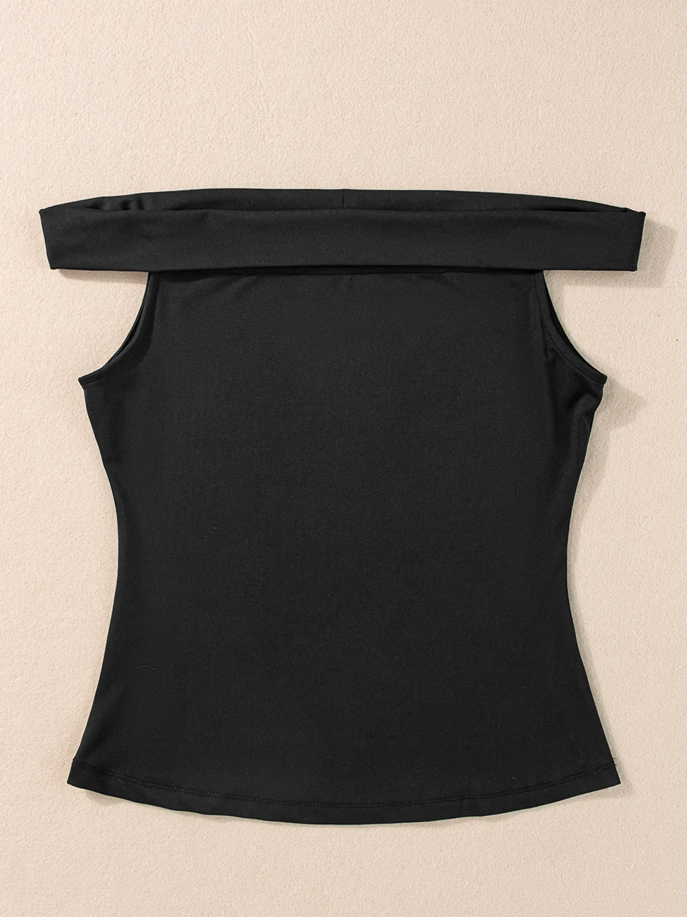 Folded Off Shoulder Slim Top - Image 8