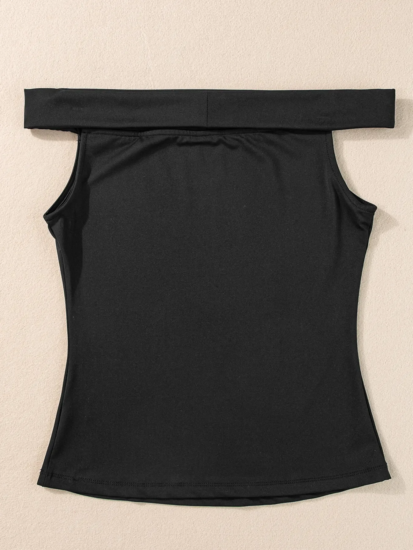 Folded Off Shoulder Slim Top - Image 9