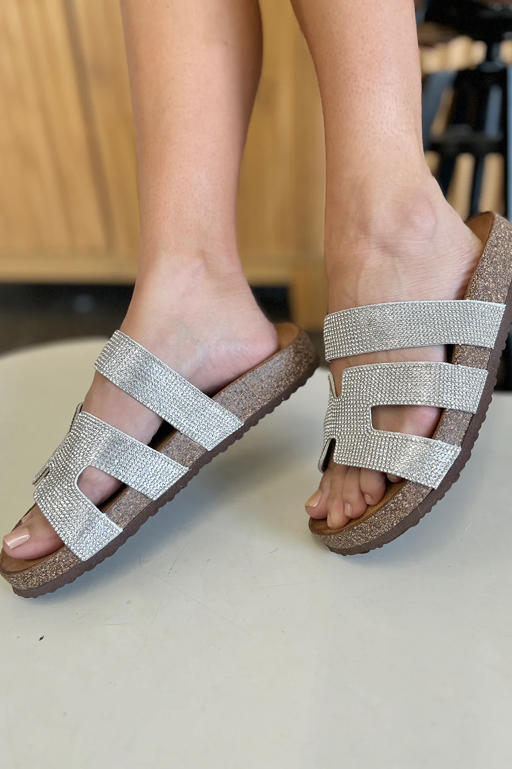 Forever Link Rhinestone Open Toe Sandals - Image 5