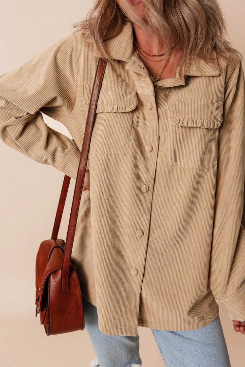 Frill Button Up Long Sleeve Jacket - Image 2
