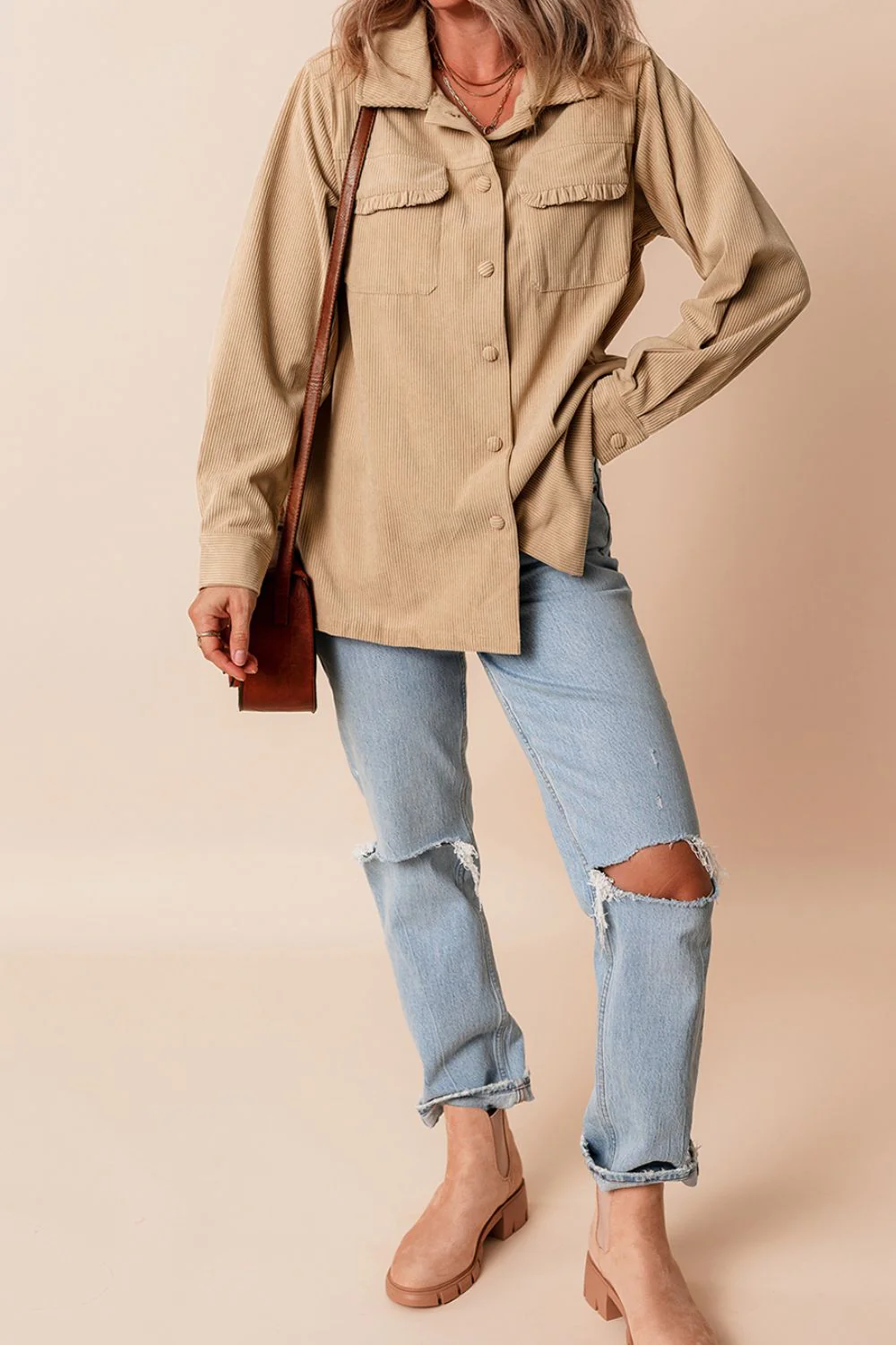 Frill Button Up Long Sleeve Jacket - Image 7