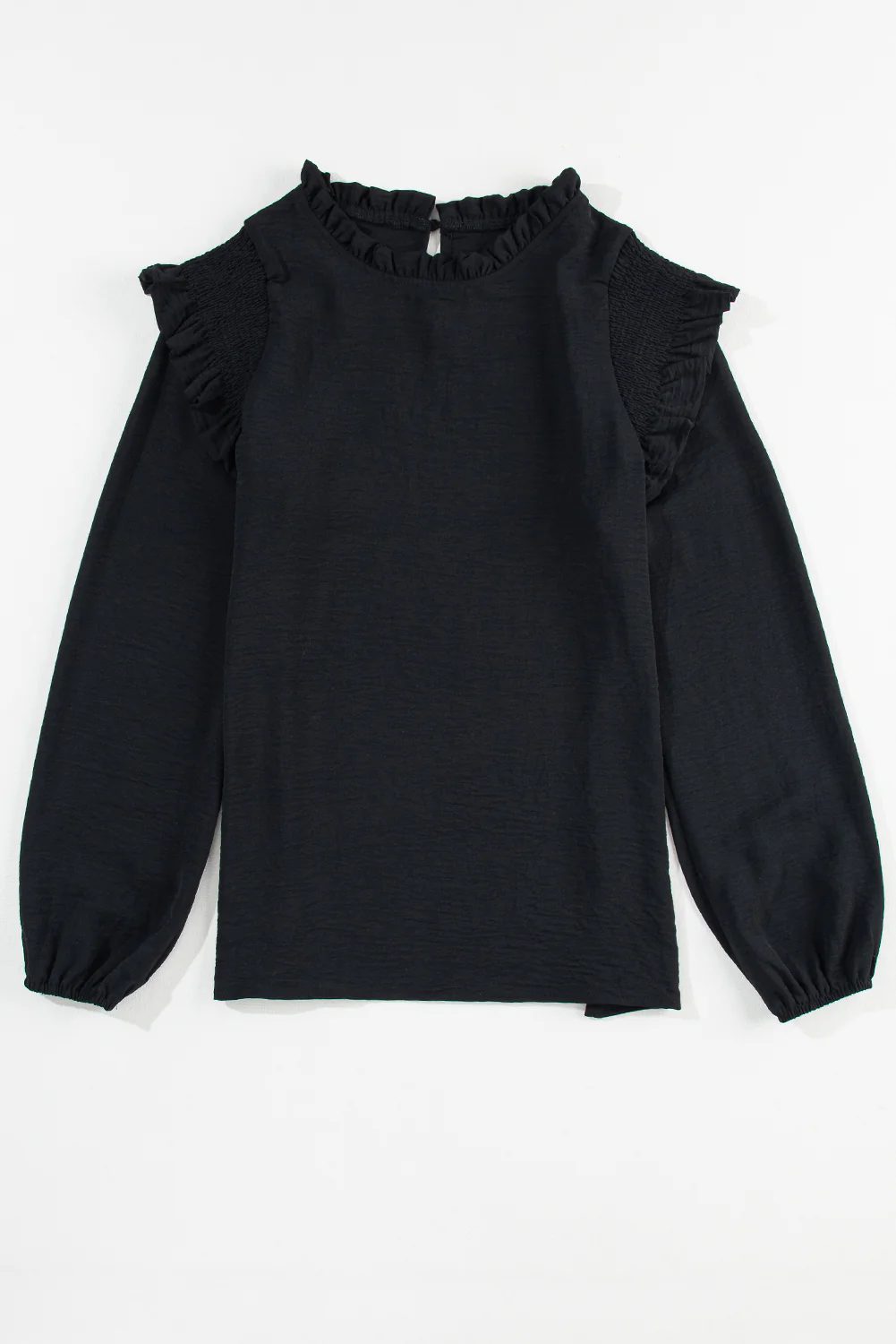 Frill Mock Neck Ruffled Balloon Sleeve Blouse - Image 16