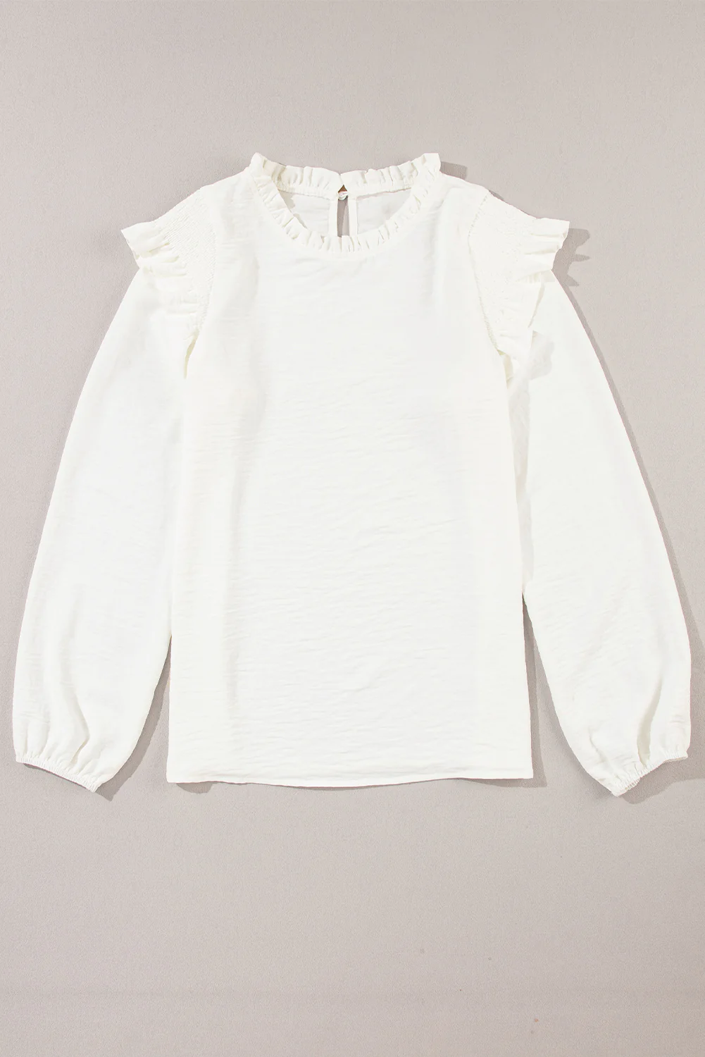 Frill Mock Neck Ruffled Balloon Sleeve Blouse - Image 6