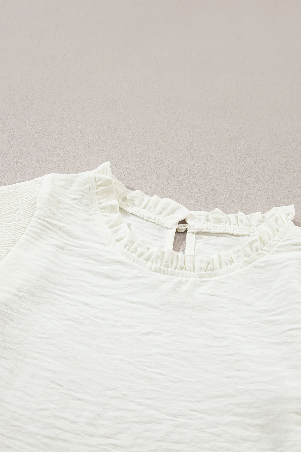 Frill Mock Neck Ruffled Balloon Sleeve Blouse - Image 8