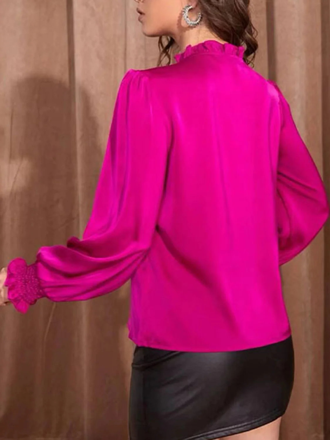 Frill Tied Lantern Sleeve Blouse - Image 13