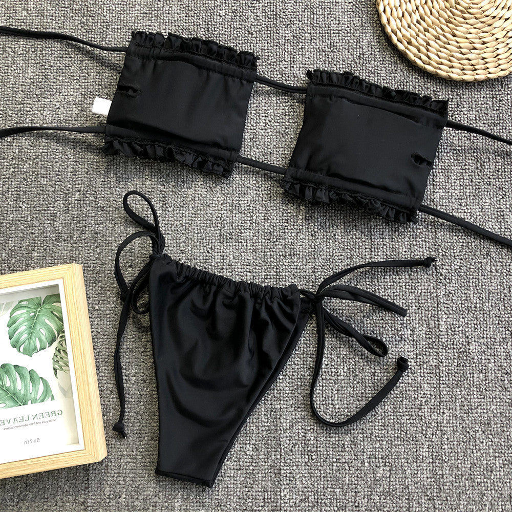 Frill Trim Ruched Bikini Set - Image 15