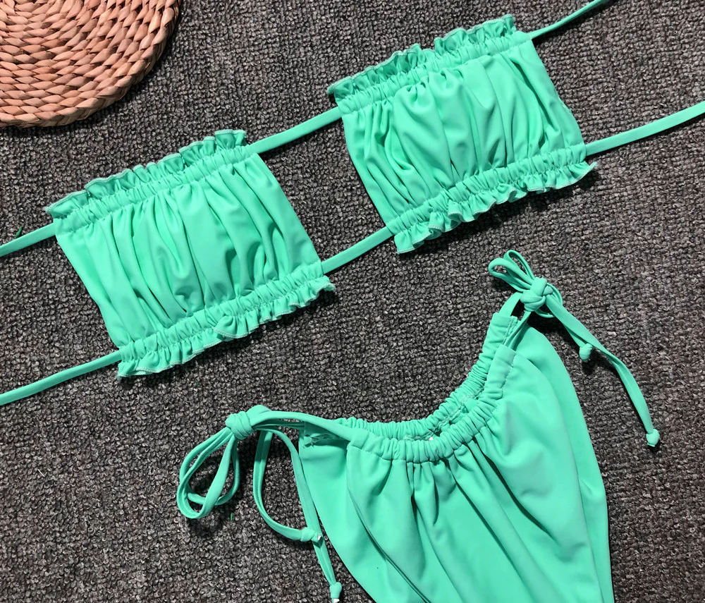 Frill Trim Ruched Bikini Set - Image 27