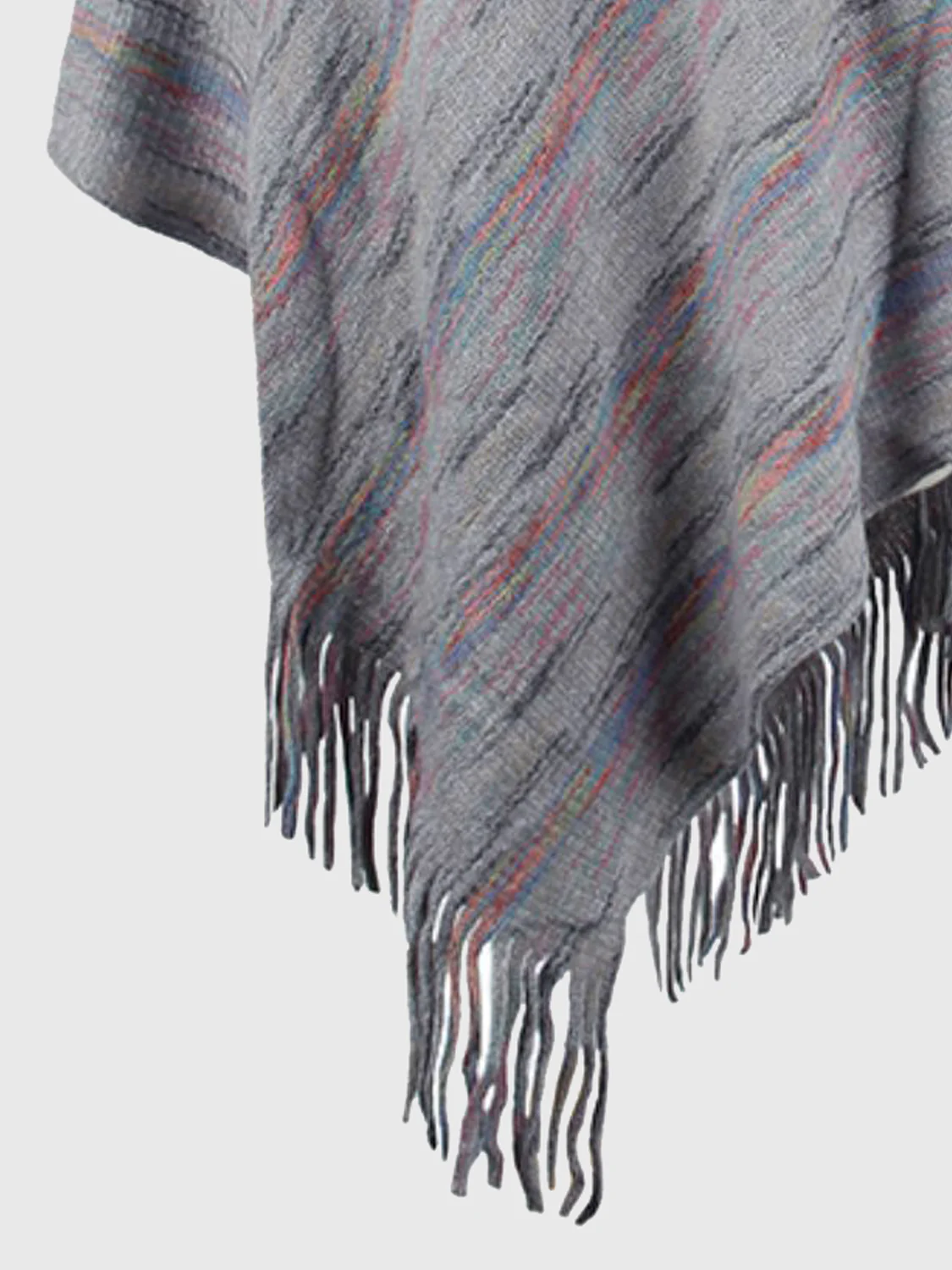 Fringe Hem Hooded Poncho - Image 13