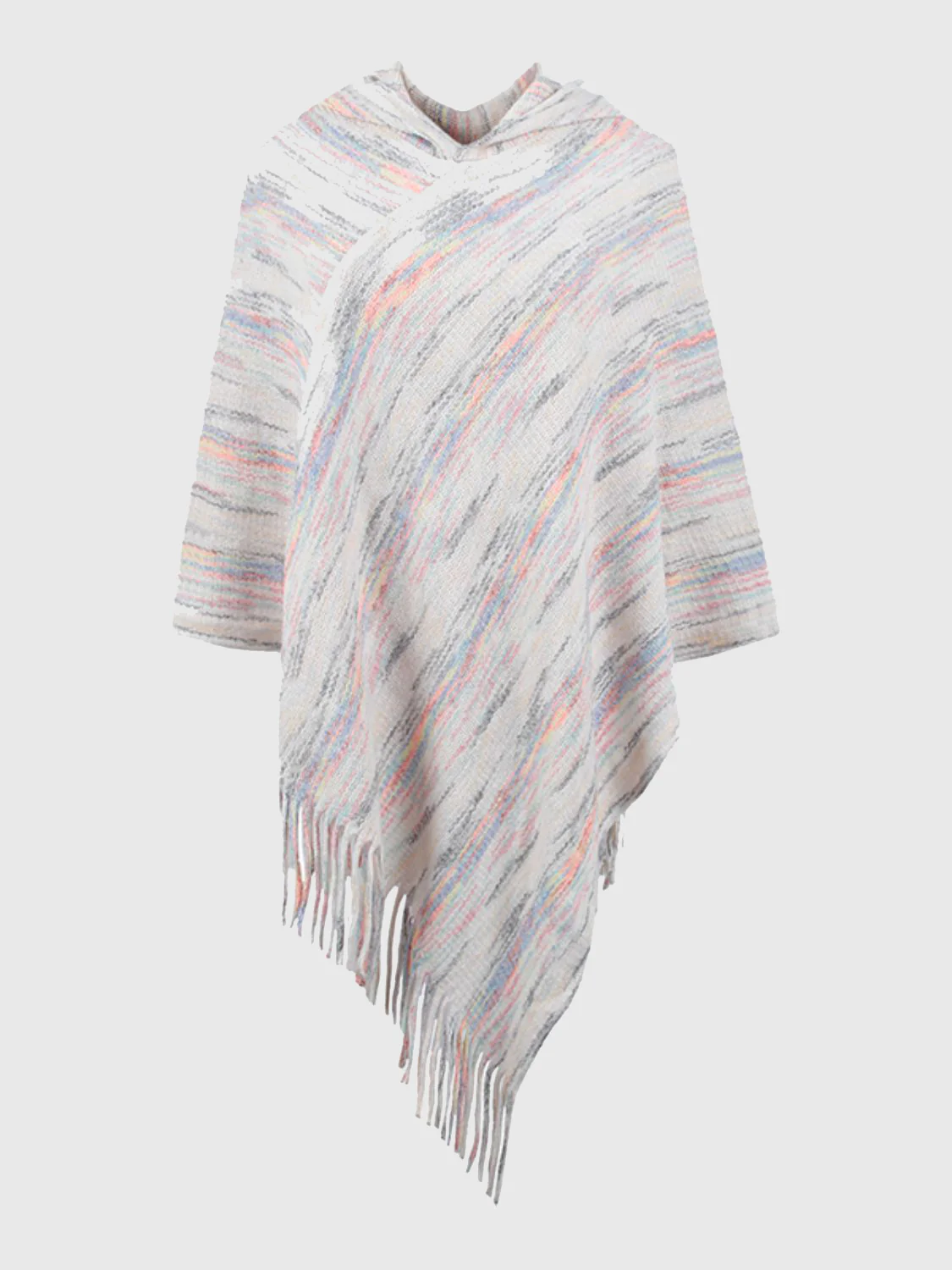 Fringe Hem Hooded Poncho - Image 14