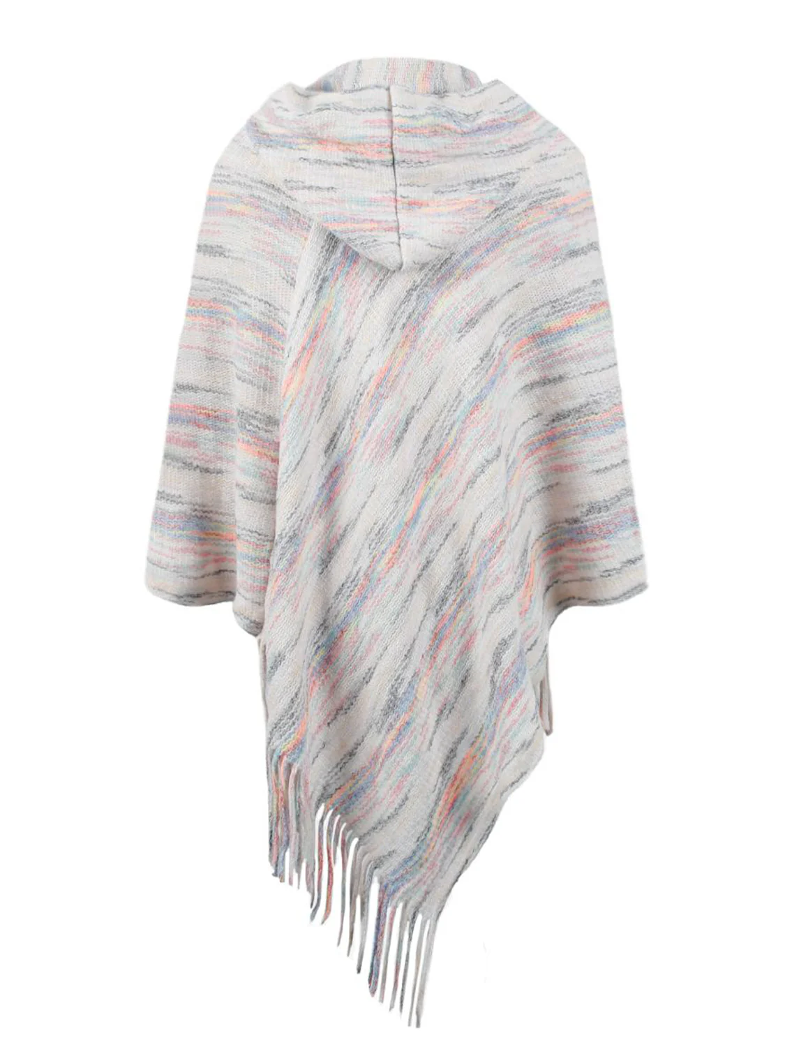 Fringe Hem Hooded Poncho - Image 15