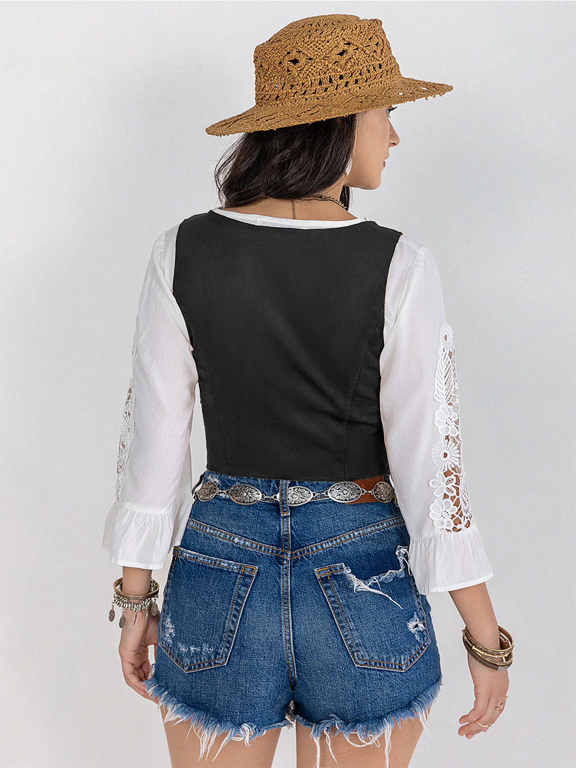 Fringe Lace-Up Vest - Image 11