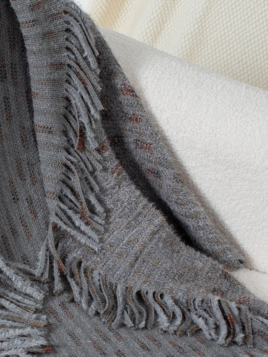 Fringe Open Front Half Sleeve Poncho - Image 16