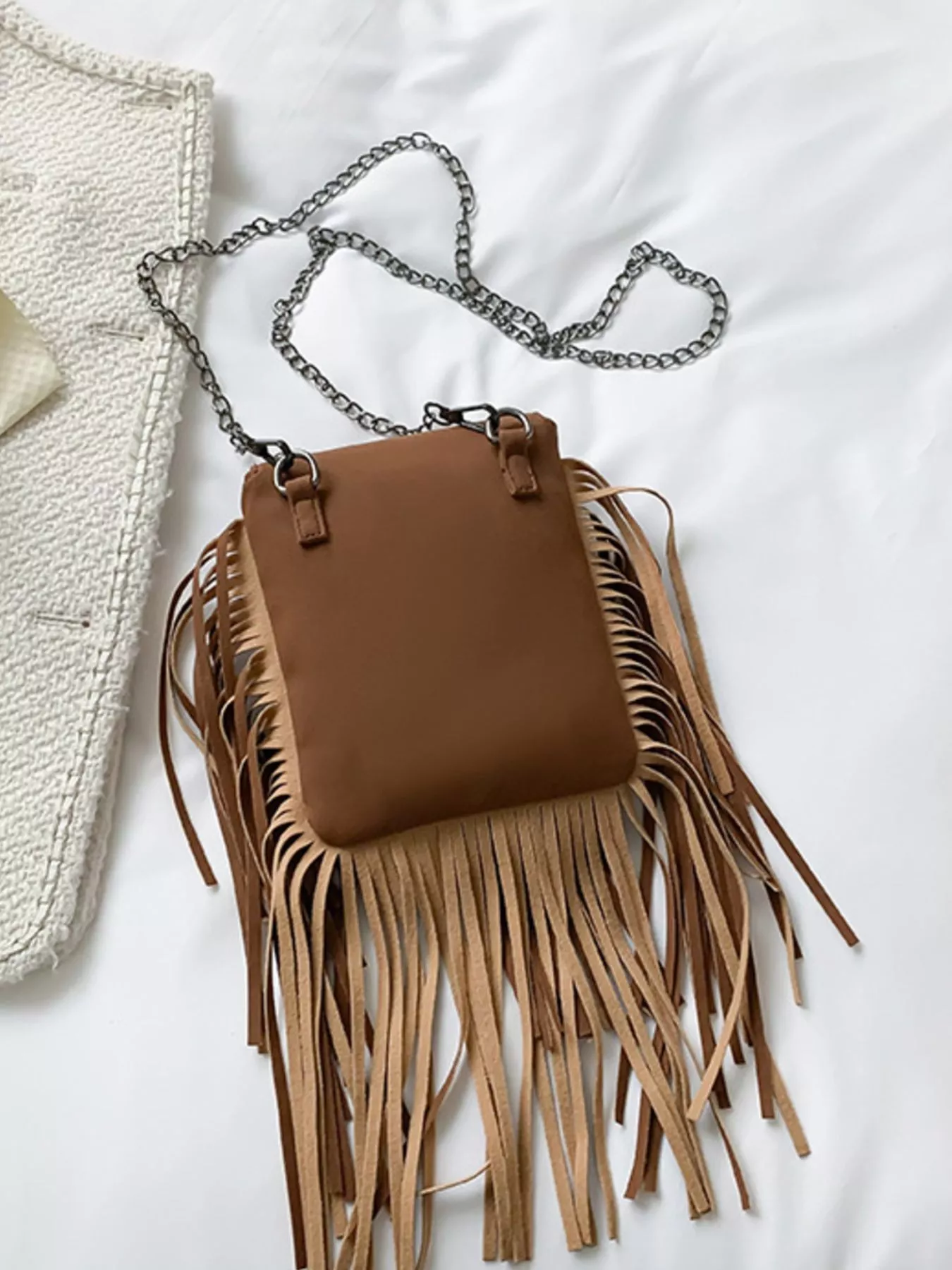 Fringe Rivet Decor Crossbody Bag - Image 10