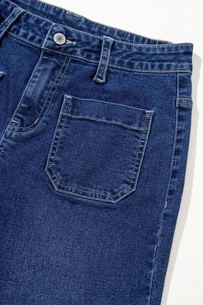 Front Pocket Patch High Waisted Wide Leg Jeans - Image 6